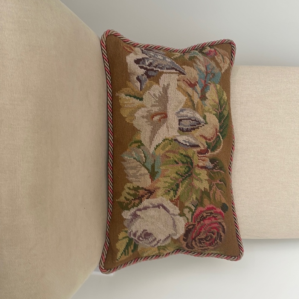 Beautiful embroidered pillow from boutique in Port Washington NY